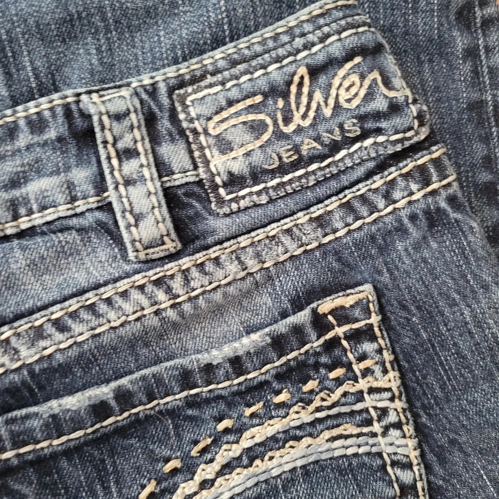 Silver Santorini Cropped Demin Jeans Ladies 31 - Picture 11 of 12